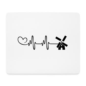 Moulin à vent Pulse Heart Love - Tapis de souris (format paysage) - blanc - Devant