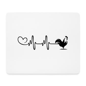Coq Pulse Heart Love - Tapis de souris (format paysage) - blanc - Devant