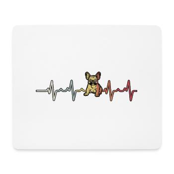 Französische Bulldogge Herzschlag - Mousepad (Querformat) - Weiß - Vorne