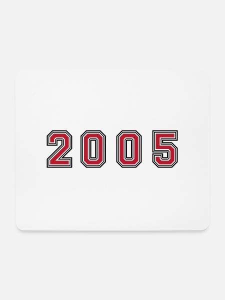 2005 Jahr Zahl - Mousepad (Querformat) - Weiß