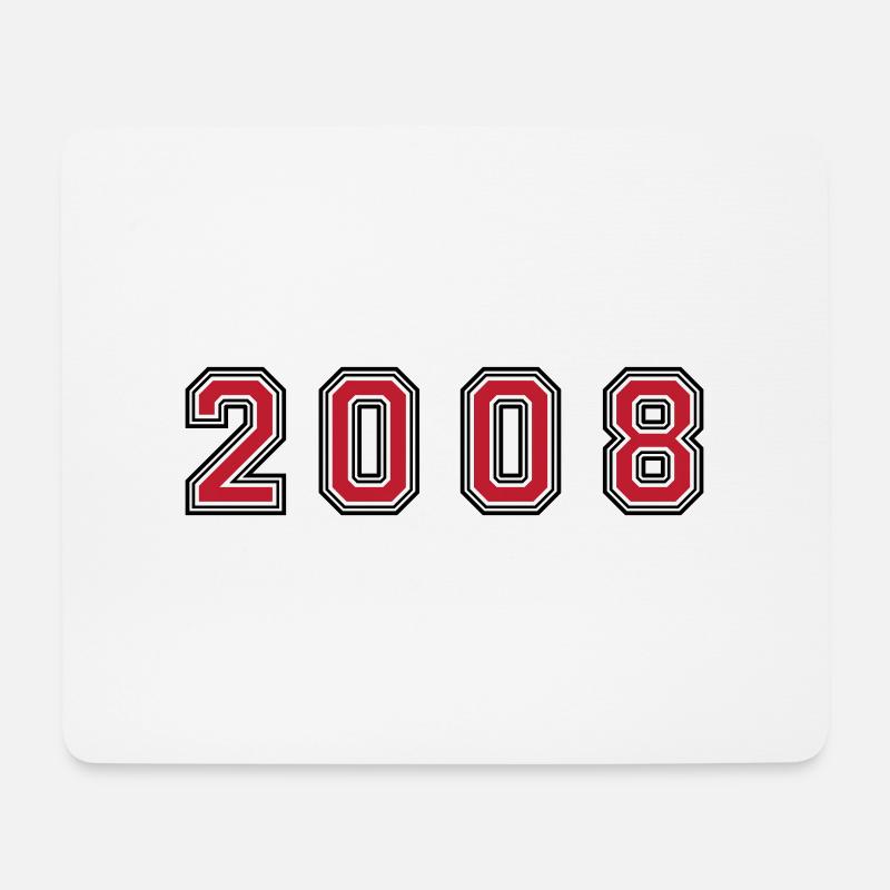 2008 Jahr Zahl - Mousepad (Querformat) - Weiß
