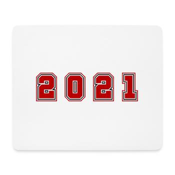 2021 Jahr Zahl - Mousepad (Querformat) - Weiß - Vorne