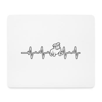Heartbeat Bouledogue anglais - Tapis de souris (format paysage) - blanc - Devant