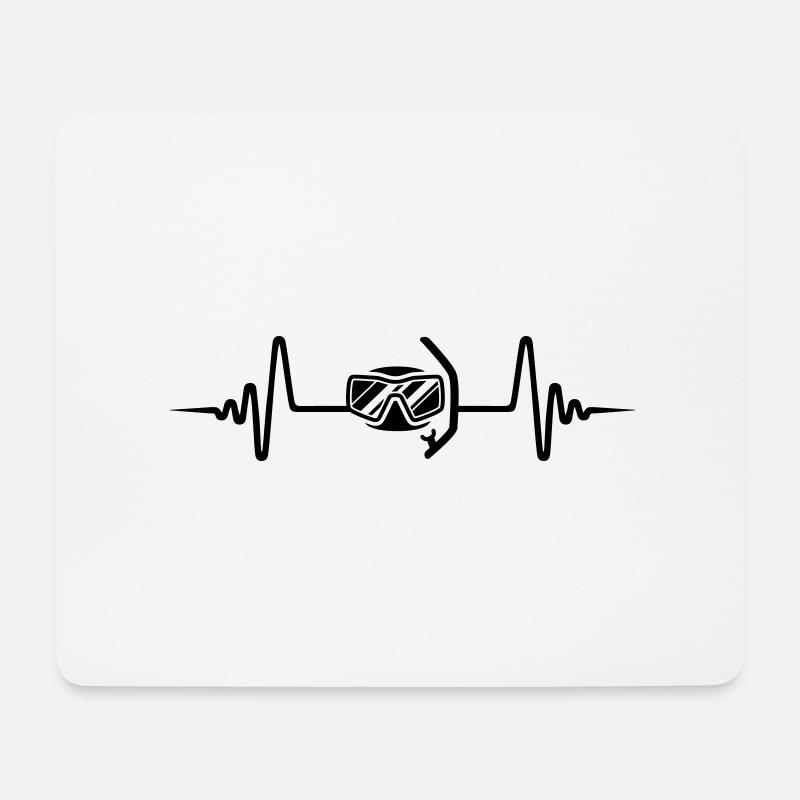 Taucherbrille Puls - Mousepad (Querformat) - Weiß