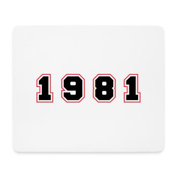 1981 Jahr Zahl - Mousepad (Querformat) - Weiß - Vorne