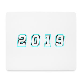 2019 Jahr Zahl - Mousepad (Querformat) - Weiß - Vorne