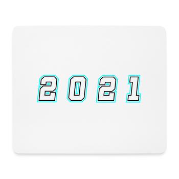 2021 Jahr Zahl - Mousepad (Querformat) - Weiß - Vorne