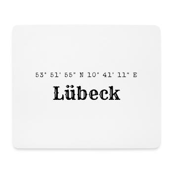 Lübeck Koordinaten - Mousepad (Querformat) - Weiß - Vorne