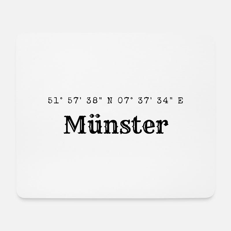 Münster Koordinaten - Mousepad (Querformat) - Weiß