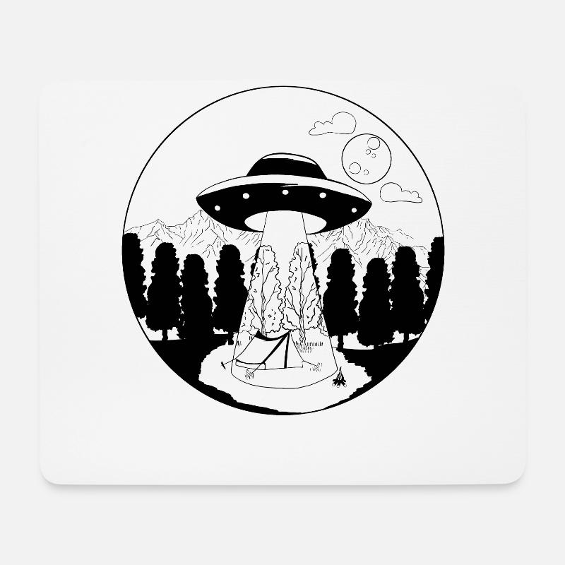 UFO Camping Zelten Alien entführung - Mousepad (Querformat) - Weiß