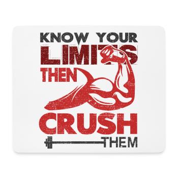 Know your Limits Muscle Building Motivation - Mouse Pad (horizontal) - white - Front