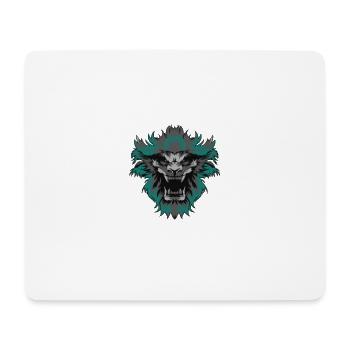 Lion rugissant - Tapis de souris (format paysage) - blanc - Devant