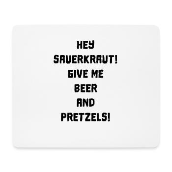 Sauerkraut, Bier und Brezel - Mousepad (Querformat) - Weiß - Vorne
