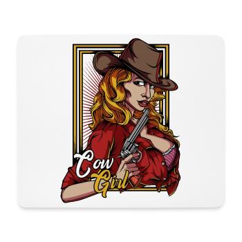 Vintage Western Girl - Tapis de souris (format paysage) - blanc - Devant