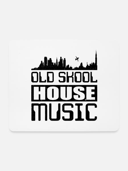 Old Skool House Musique | Cadeau DJ Skyline Musique - Tapis de souris (format paysage) - blanc