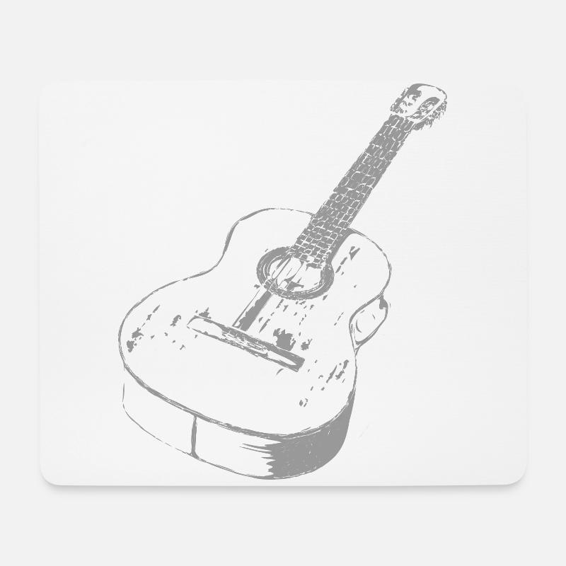 Gitarre - Mousepad (Querformat) - Weiß