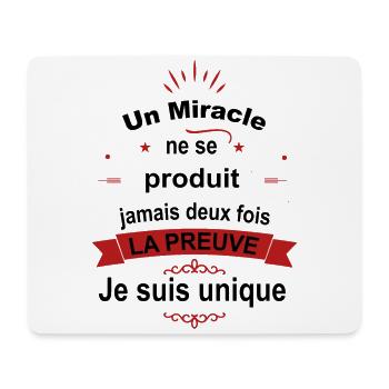 Citation Drôle • Je suis Unique • Miracle Cadeaux - Tapis de souris (format paysage) - blanc - Devant