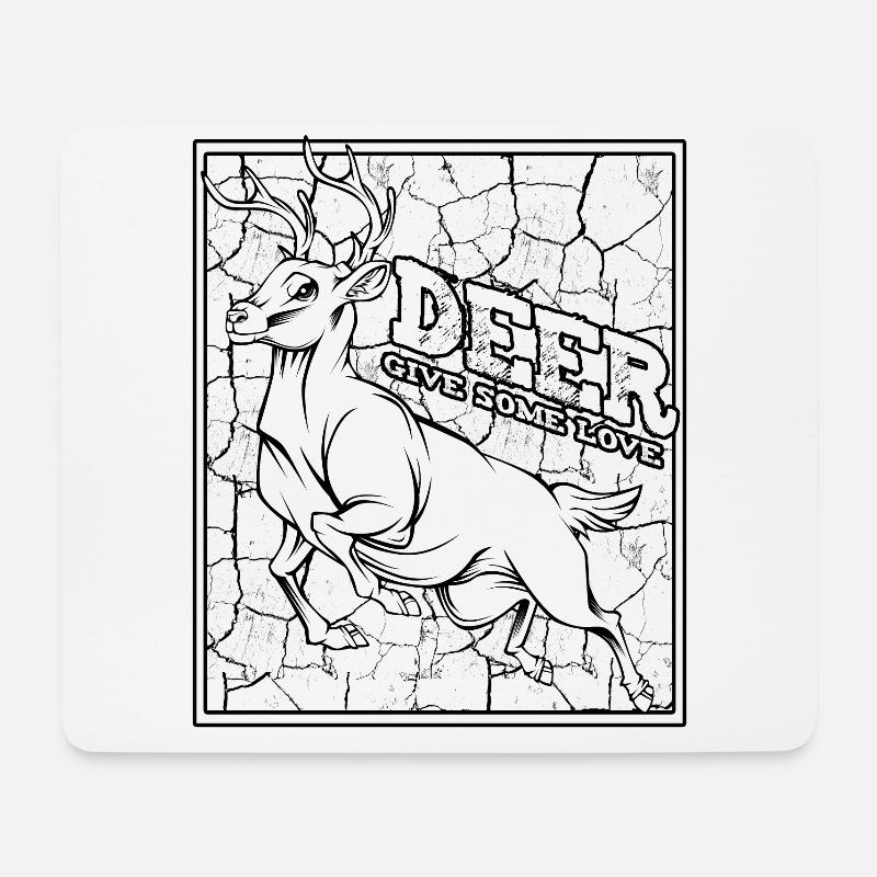 Cerf à la mode en disant | Cadeau animal sauvage - Tapis de souris (format paysage) - blanc