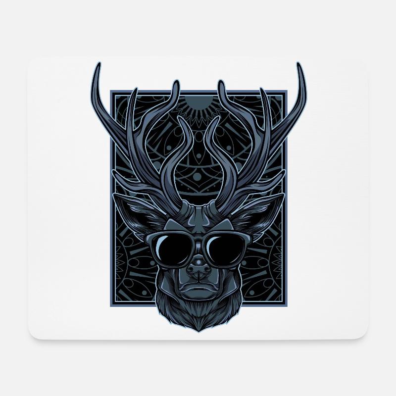 Hirschgeweih - Mousepad (Querformat) - Weiß