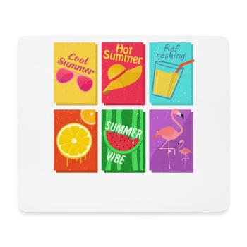 Idée cadeau été flamant rose pastèque pastèque - Tapis de souris (format paysage) - blanc - Devant