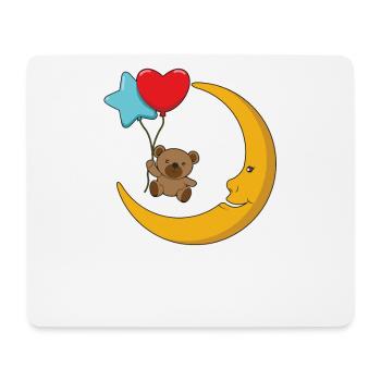 Teddybär Mond und Luftballons - Mousepad (Querformat) - Weiß - Vorne