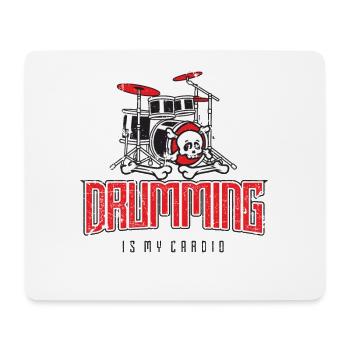 Das Trommeln ist mein Cardio-Schlagzeuger - Mousepad (Querformat) - Weiß - Vorne