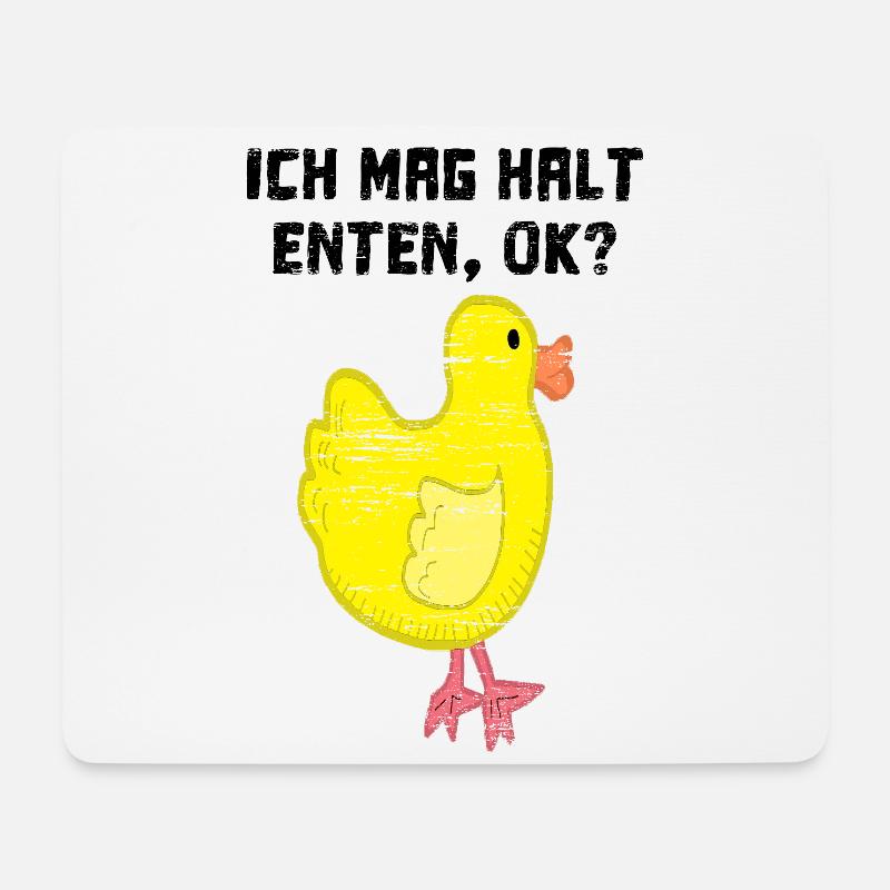 Ich Mag Halt Enten Ok - Mousepad (Querformat) - Weiß