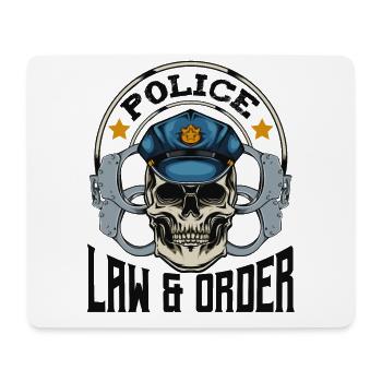 Polizei Totenkopf Gesetz Totenschädel Geschenk - Mousepad (Querformat) - Weiß - Vorne
