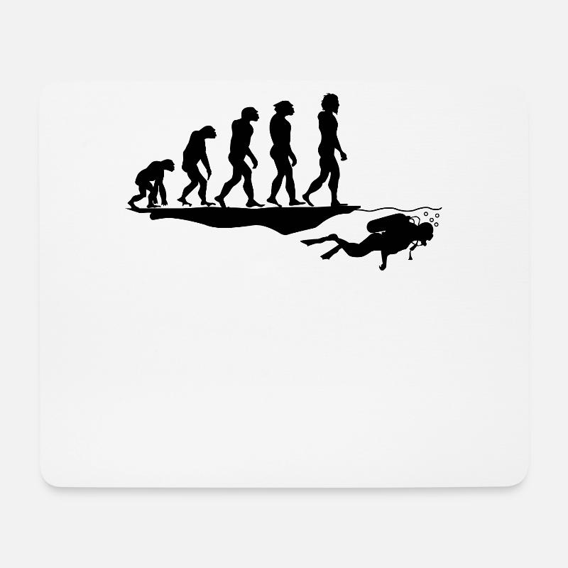 Taucher tauchen Evolution - Mousepad (Querformat) - Weiß