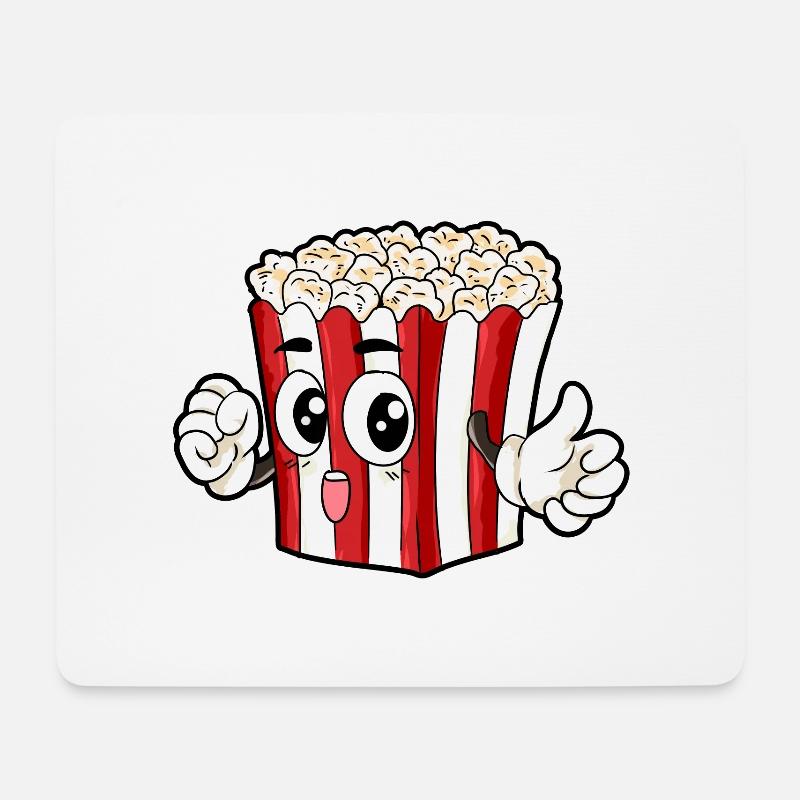 Popcorn Essen Feinschmecker Geschenk - Mousepad (Querformat) - Weiß