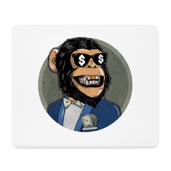 Dollar Geld Affe Stylisch Goldzahn Hipster - Mousepad (Querformat) - Weiß - Vorne