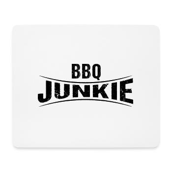 BBQ Junkie Logo Badge - Mousepad (Querformat) - Weiß - Vorne