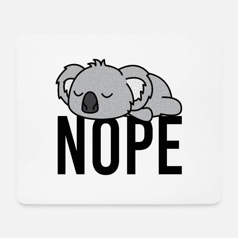 Nope Funny Koala Fan - Mousepad (Querformat) - Weiß