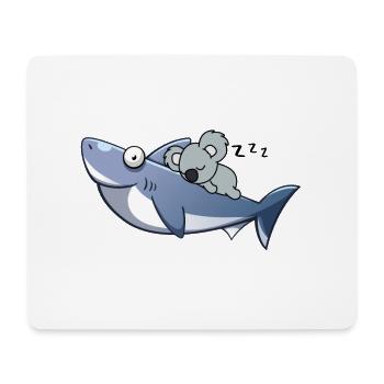 Koala Riding Shark Funny Trend - Mouse Pad (horizontal) - white - Front