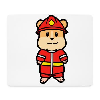 Pompiers pompiers hamsters rongeurs enfants profession - Tapis de souris (format paysage) - blanc - Devant
