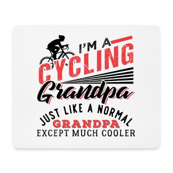 Cool Cycling Grandpa - Mousepad (Querformat) - Weiß - Vorne