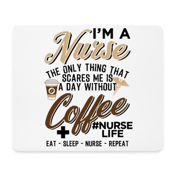 Nurse Funny Day Without Coffee Nurses Gift Idea - Mousepad (Querformat) - Weiß - Vorne