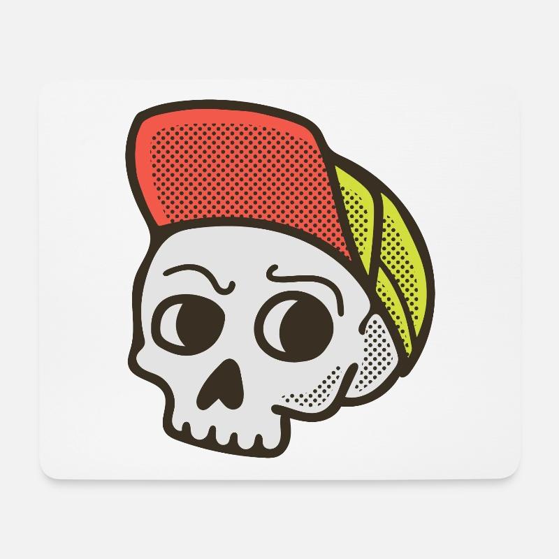 Skater Skull - Mousepad (Querformat) - Weiß