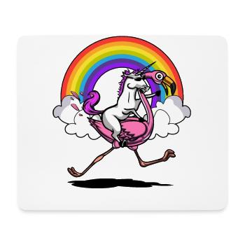 Einhorn Reiten Flamingo Vogel Magisch - Mousepad (Querformat) - Weiß - Vorne