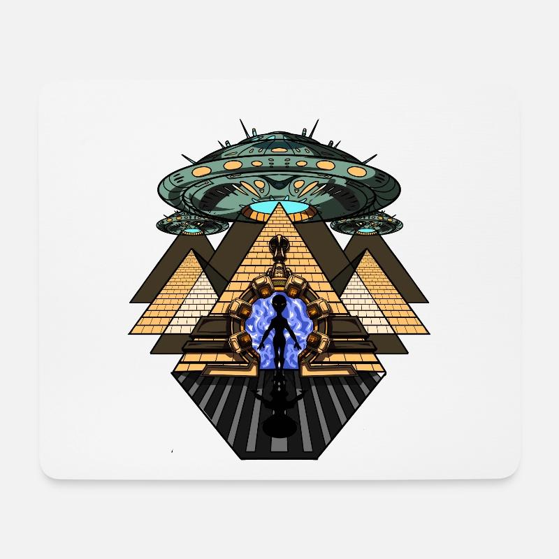 Ausländische Entführungs-ägyptische Pyramiden Anunnaki - Mousepad (Querformat) - Weiß