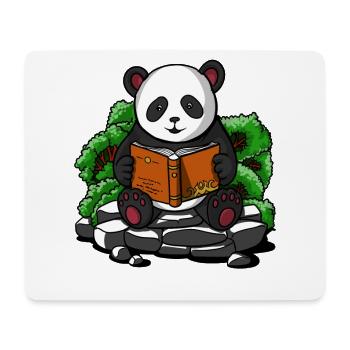 Niedlicher Panda Bear Book Reading Animal - Mousepad (Querformat) - Weiß - Vorne