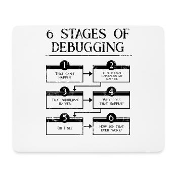 6 étapes de débogage de la programmation informatique Codage - Tapis de souris (format paysage) - blanc - Devant