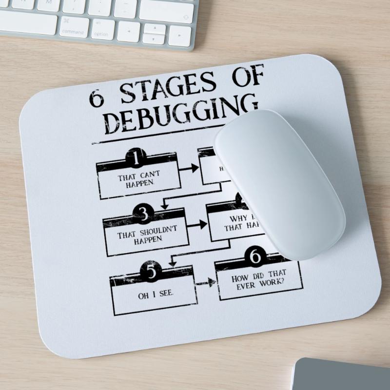6 étapes de débogage de la programmation informatique Codage Tapis de souris (format paysage)