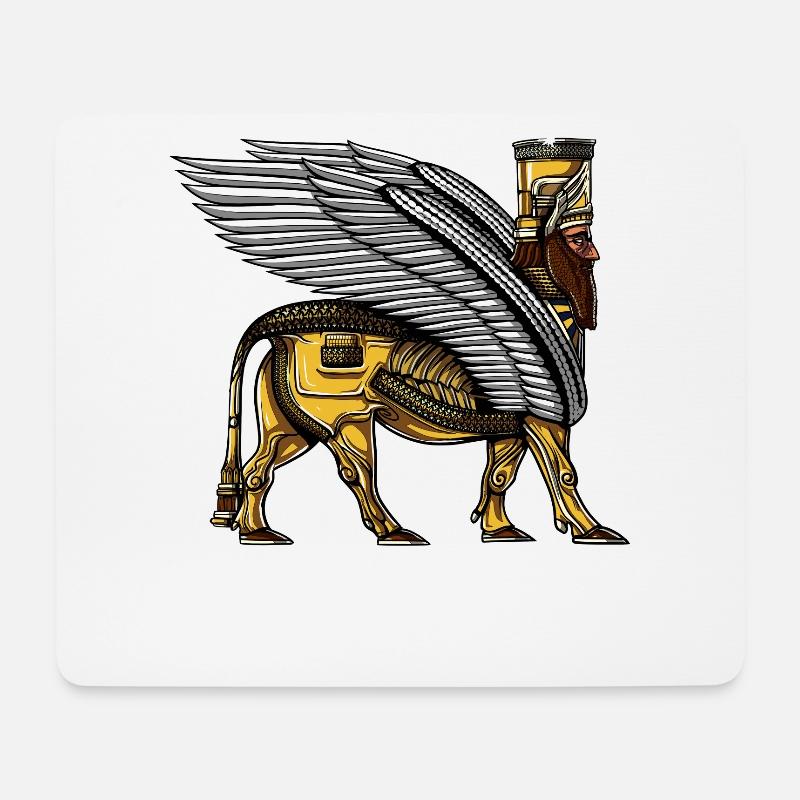 Alien Anunnaki Sumerian God Guardian - Mousepad (Querformat) - Weiß