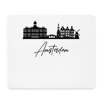Souvenir d'Amsterdam Hollande Pays-Bas - Tapis de souris (format paysage) - blanc - Devant