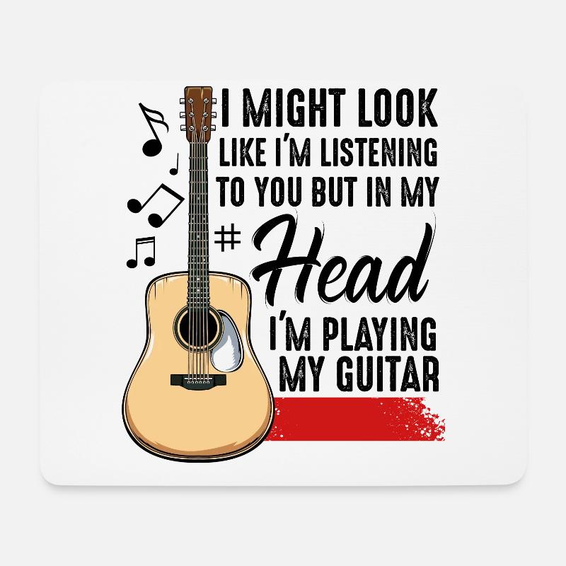 Gitarren - Mousepad (Querformat) - Weiß