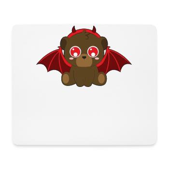 Süßer Bär Teufel Fledermaus Halloween - Mousepad (Querformat) - Weiß - Vorne