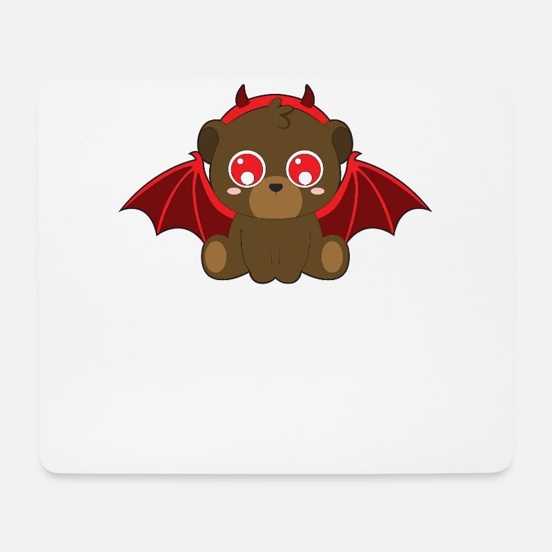 Süßer Bär Teufel Fledermaus Halloween - Mousepad (Querformat) - Weiß