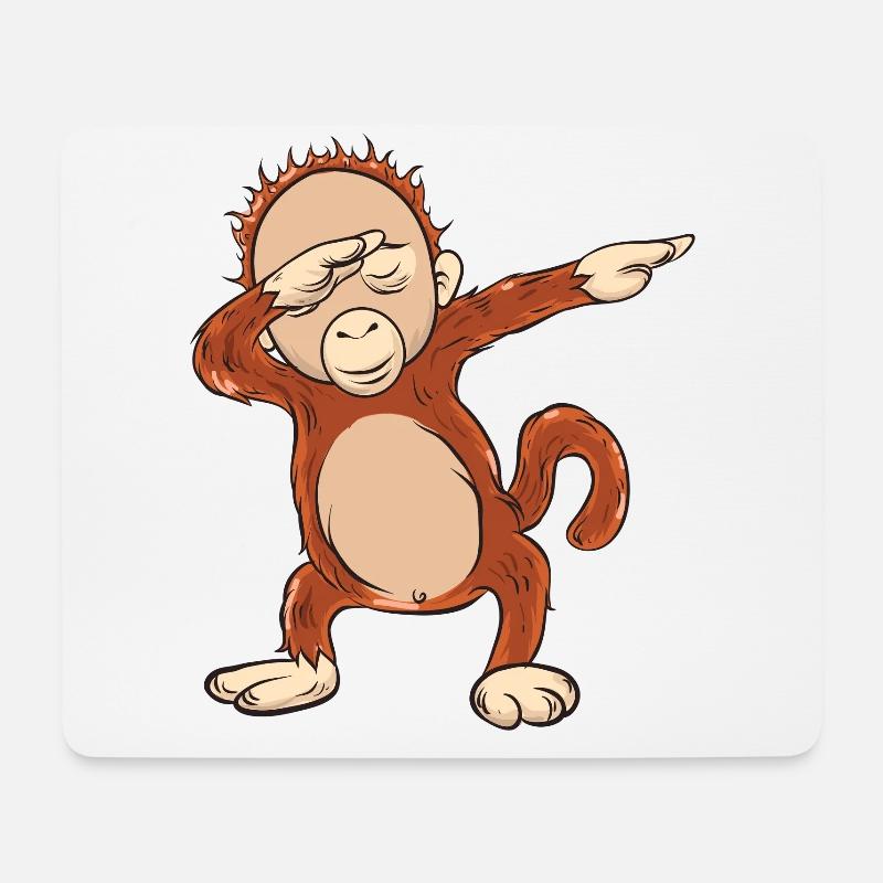 Niedliche betupfende Baby-Orang-Utan Geschenkidee - Mousepad (Querformat) - Weiß
