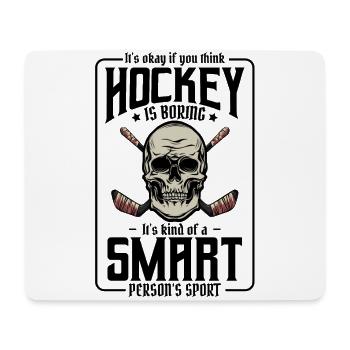 Hockey - Tapis de souris (format paysage) - blanc - Devant